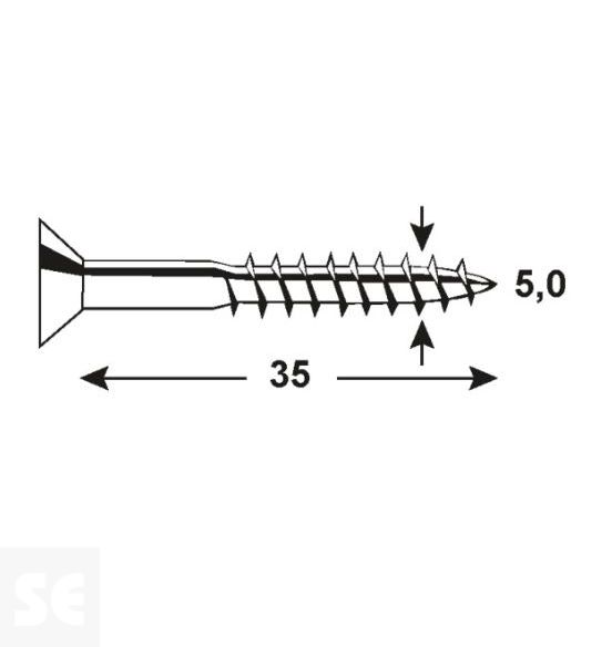 Tornillo Galvanizado Pz 5,0x35mm (80u.)