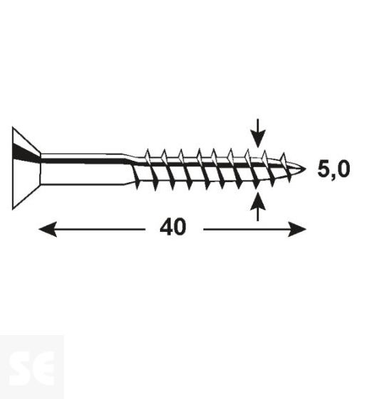 Tornillo Galvanizado Pz 5,0x40mm (80ud.)
