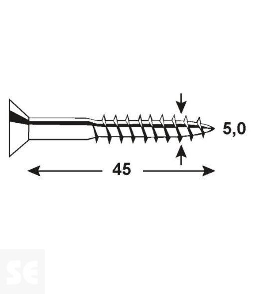 Tornillo Galvanizado Pz 5,0x45mm (60u.)