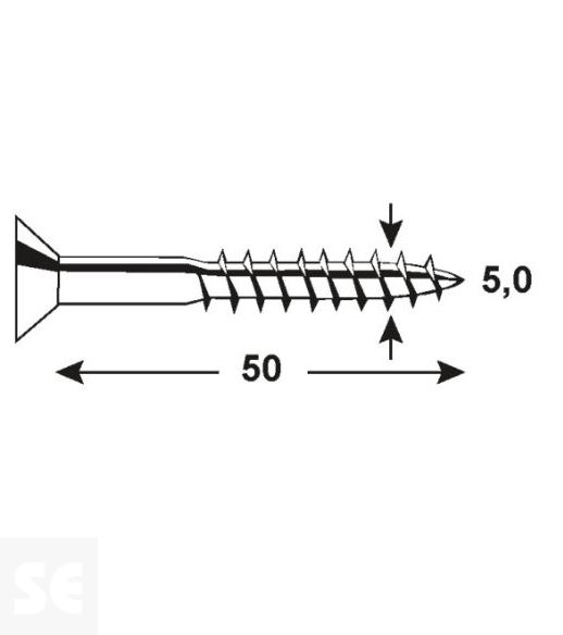 Tornillo Galvanizado Pz 5,0x50mm (60u.)