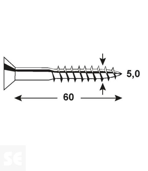 Tornillo Galvanizado Pz 5,0x60mm (50u.)