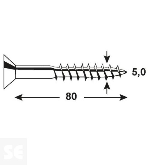 Tornillo Galvanizado Pz 5,0x80mm (40u.)
