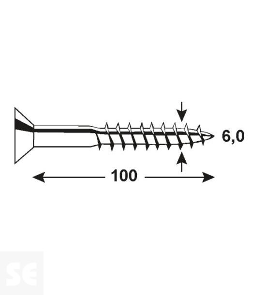 Tornillo Galvanizado Pz 6,0x100mm (25u.)