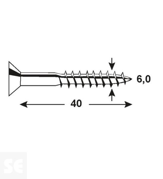 Tornillo Galvanizado Pz 6,0x40mm (60u.)