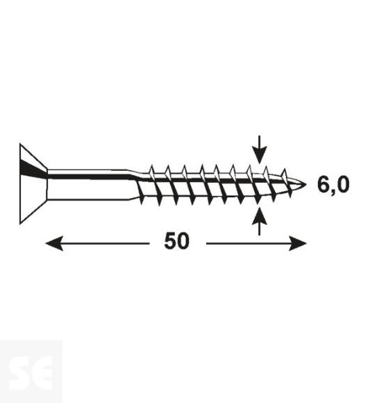Tornillo Galvanizado Pz 6,0x50mm (50u.)