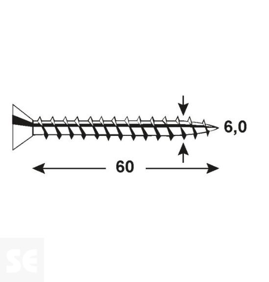 Tornillo Galvanizado Pz 6,0x60mm (30u.)