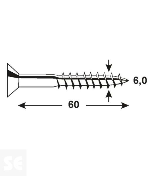 Tornillo Galvanizado Pz 6,0x60mm (40u.)