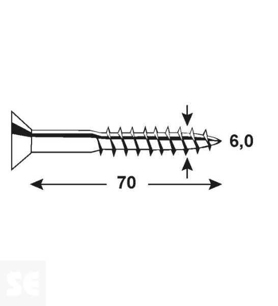 Tornillo Galvanizado Pz 6,0x70mm (30ud.)