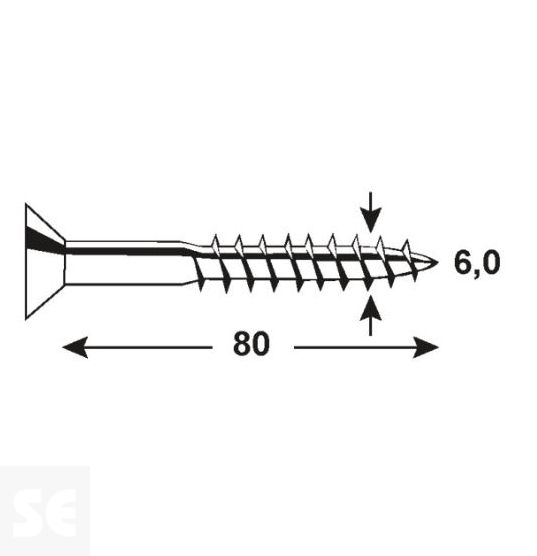 Tornillo Galvanizado Pz 6,0x80mm (30u.)