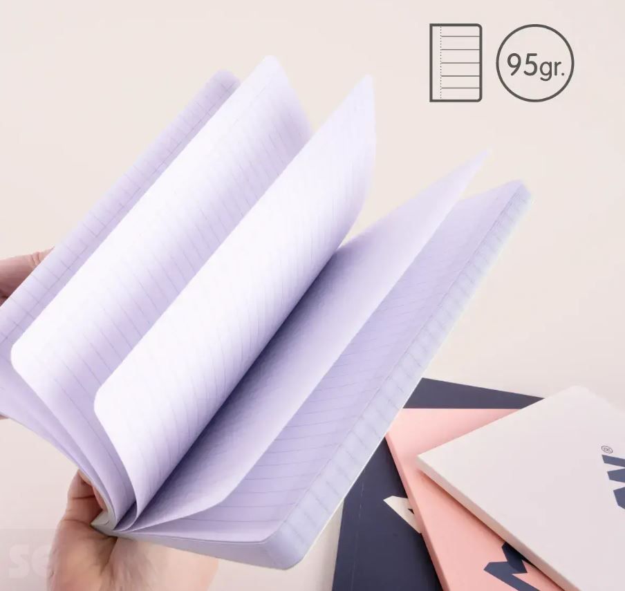 Libreta MILAN A5 Encolada 430 Beige 48h Líneas 95gr