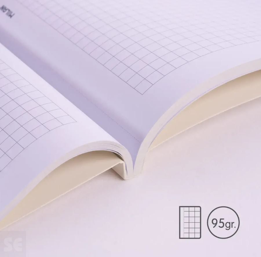 Libreta MILAN A6 Encolada 430 Beige 48h Cuadric. 95gr