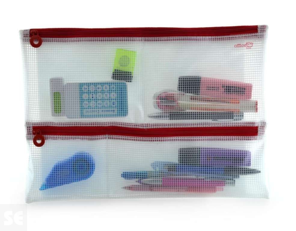 Bolsa Multiuso con cremallera 5 en1 A4 Rojo (36 X 22,5 Cm)