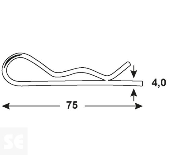 Clip zincado 2,0 x 20 mm / norma DIN 94 - (4 U.)