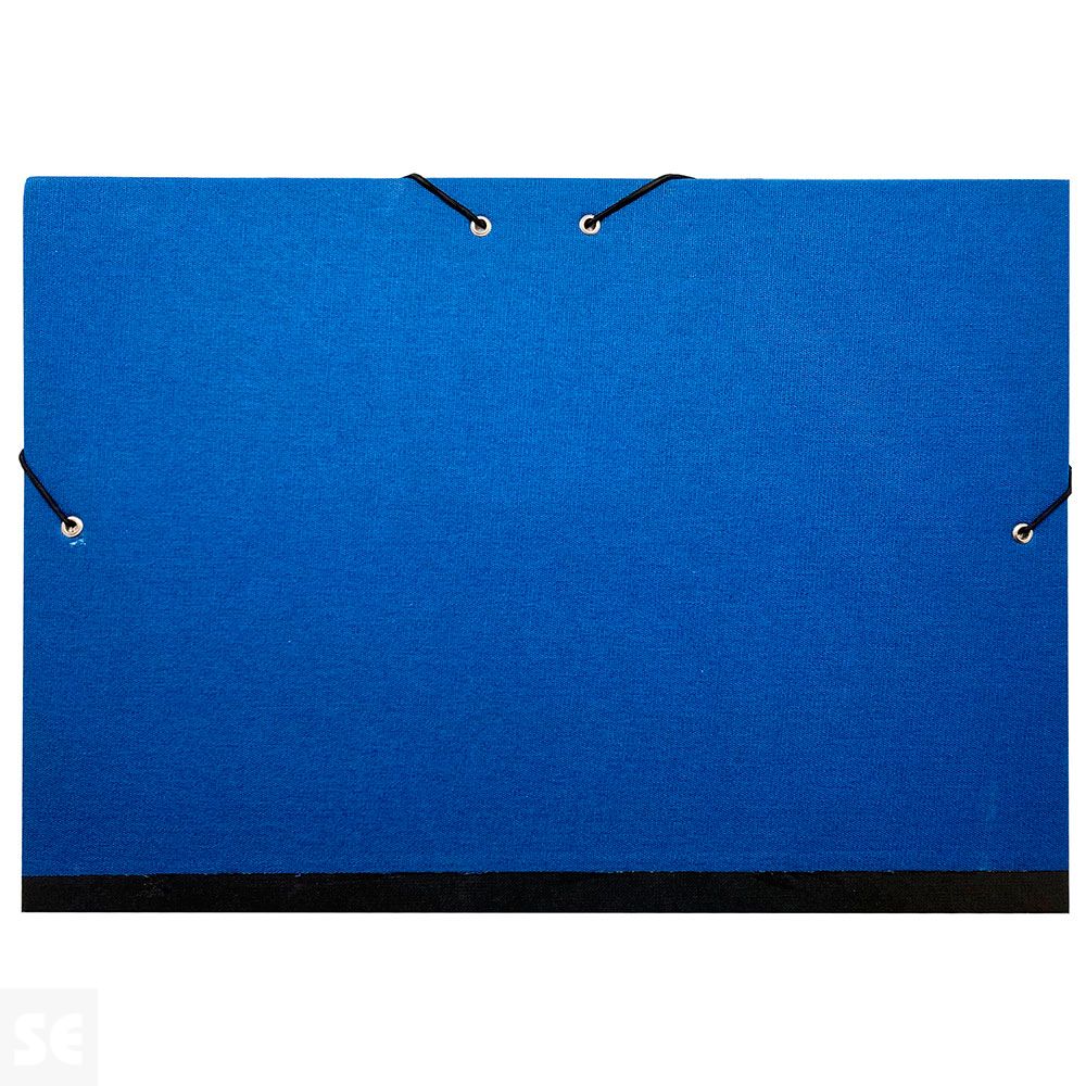 Carpeta Forrada con Tela Gomas 26x37 cm Azul Oscuro