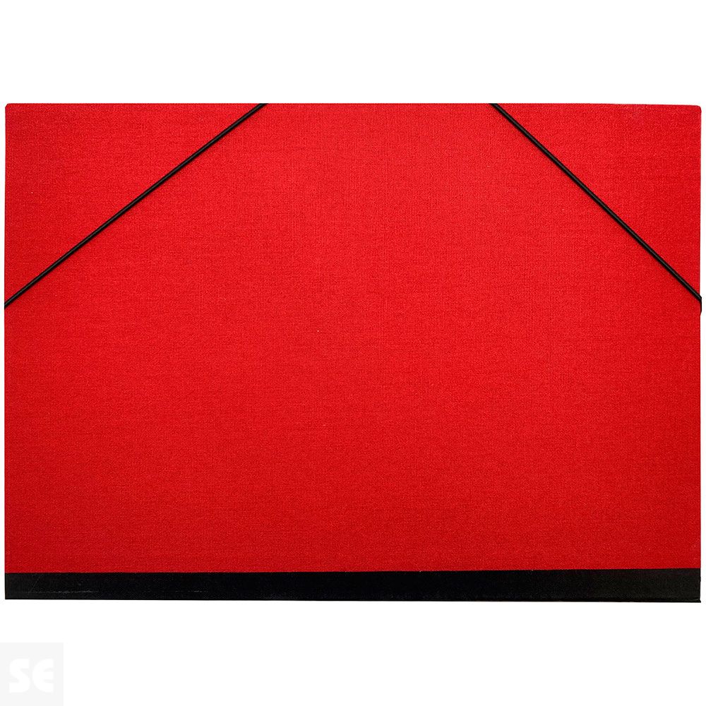 Carpeta Forrada con Tela Gomas 24x31 cm Rojo