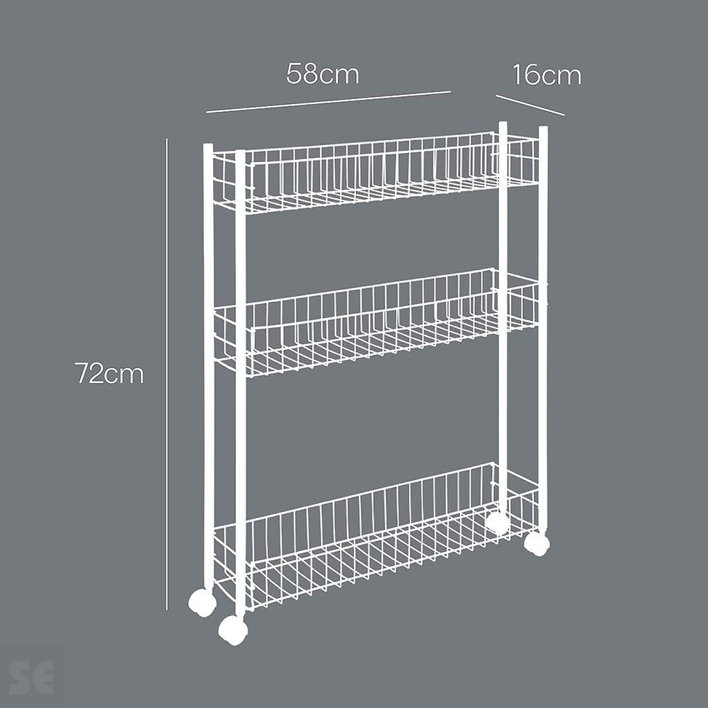 Carro Multiuso 3 Estantes 58x16x72 cm