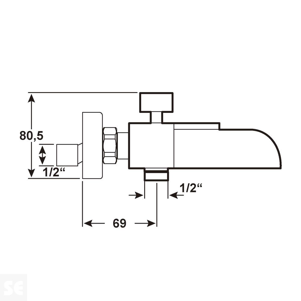 Monomando grifo Baño Cromo Cascada