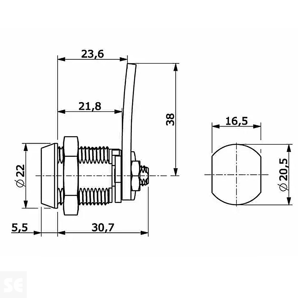 Cerradura Tubular Rf-20 02 09V12 S