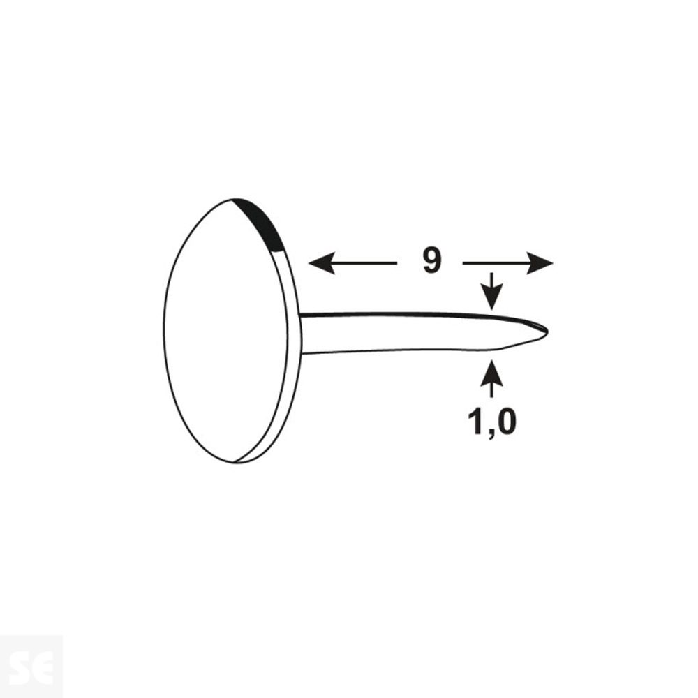 Chinchetas Latón 1,0x9 mm (100 uds.)