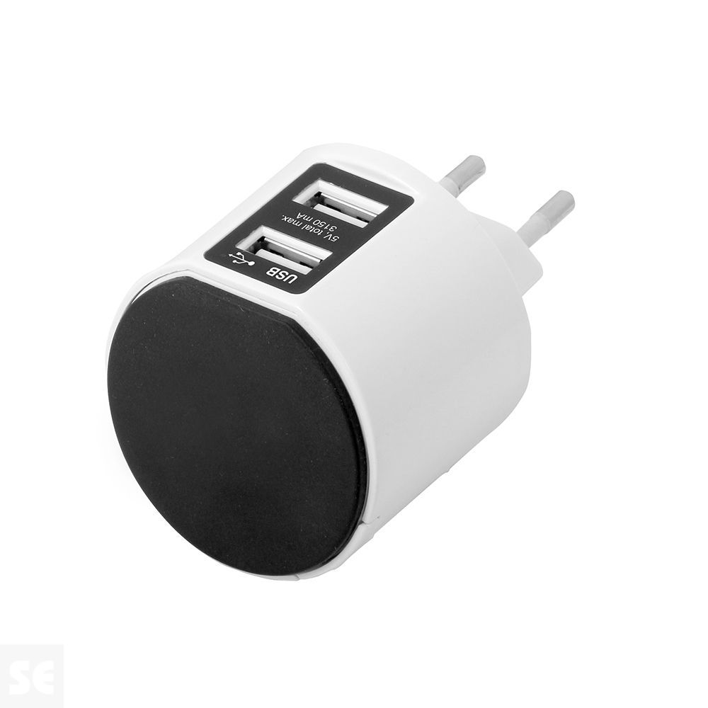 Adaptador 2 Puertos Usb 3,15A Con Soporte Extraíble Para Smartphones