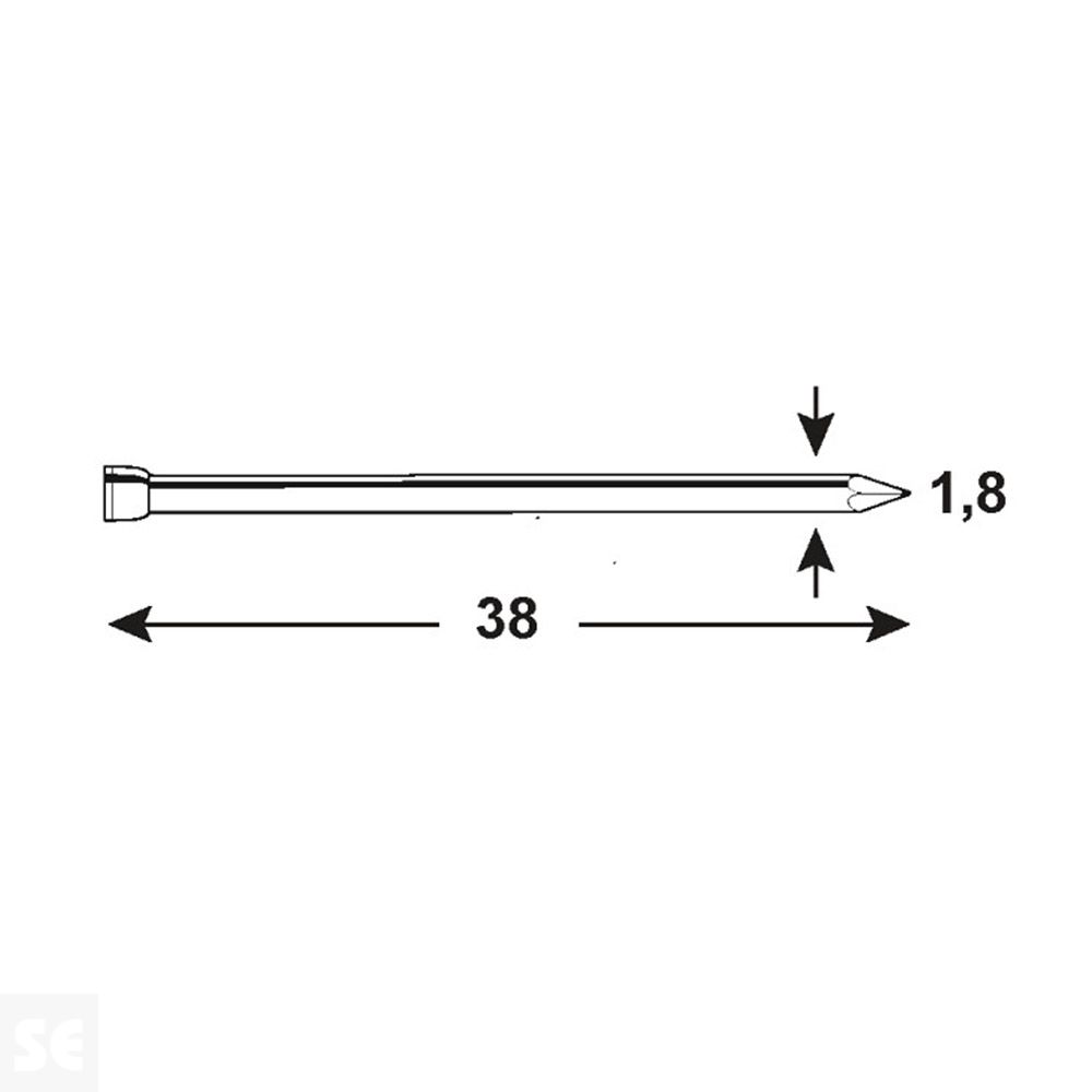 Clavos de Acero Blanco 18x38mm. (60 gramos)