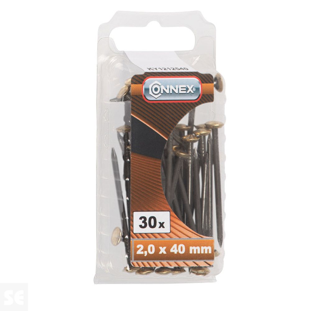 Clavos de Acero 2,0x40mm. Latonado (30u.)