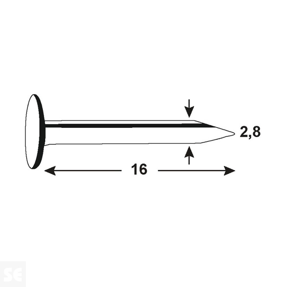 Clavos Aislamiento Cincados 2,8x16mm. (150 gramos)