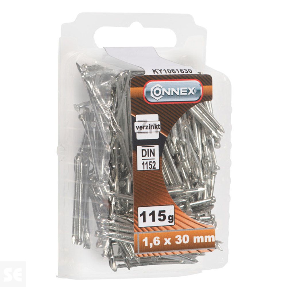 Clavos Cabeza Cónica Galvanizada 1,6 X 30 mm (115 gramos)
