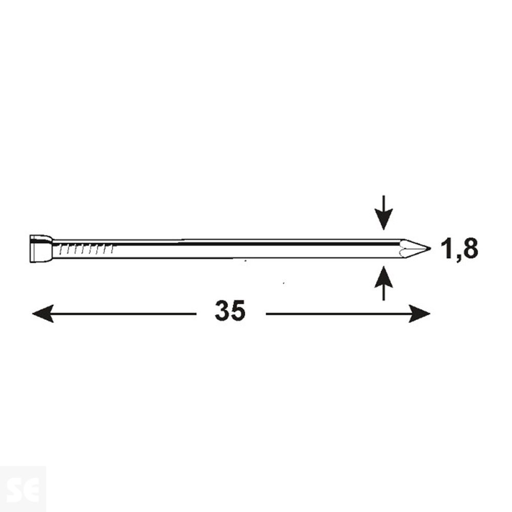 Clavos Cabeza Cónica Galvanizada 1,8 X 35 mm (125 gramos)