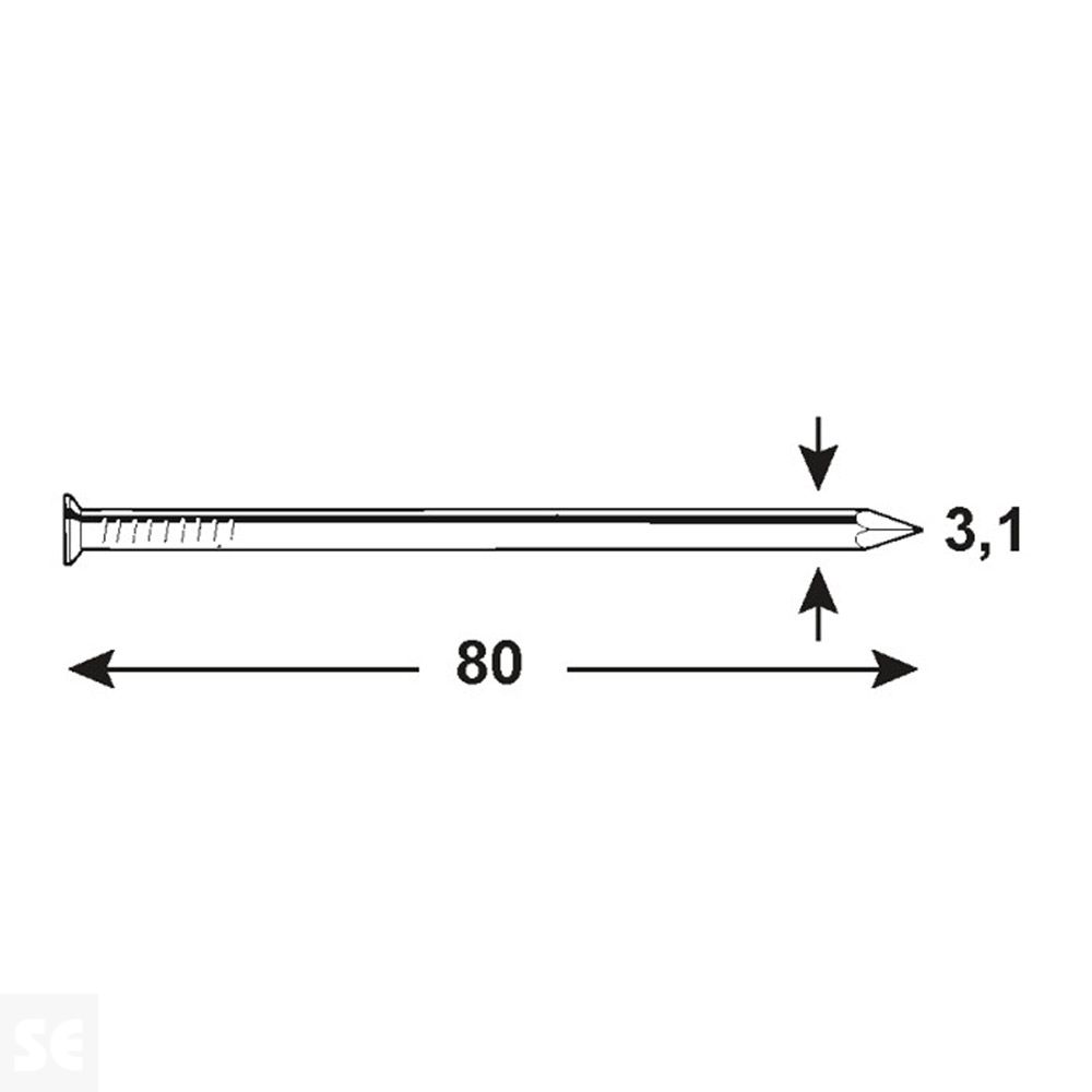Clavos Cabeza Plana Acero 31x80 mm (300 gramos)