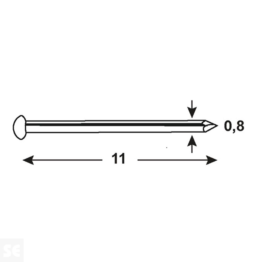 Clavos Latón 0,8x11 (50 gramos)