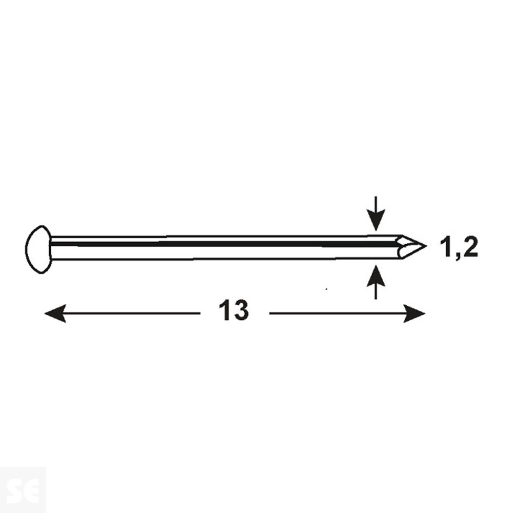 Clavos Latón 1,2x13 (50 gramos)