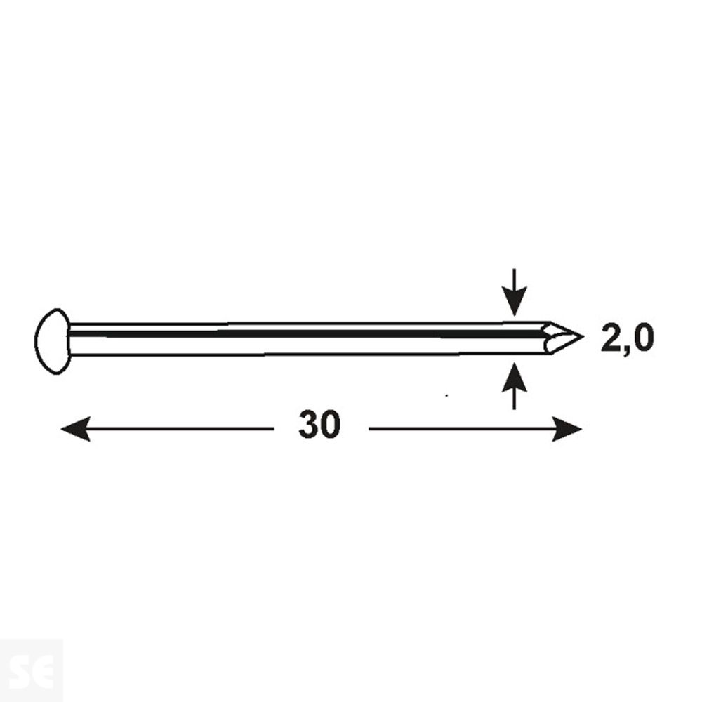 Clavos Latón 2,0x30 (50 gramos)