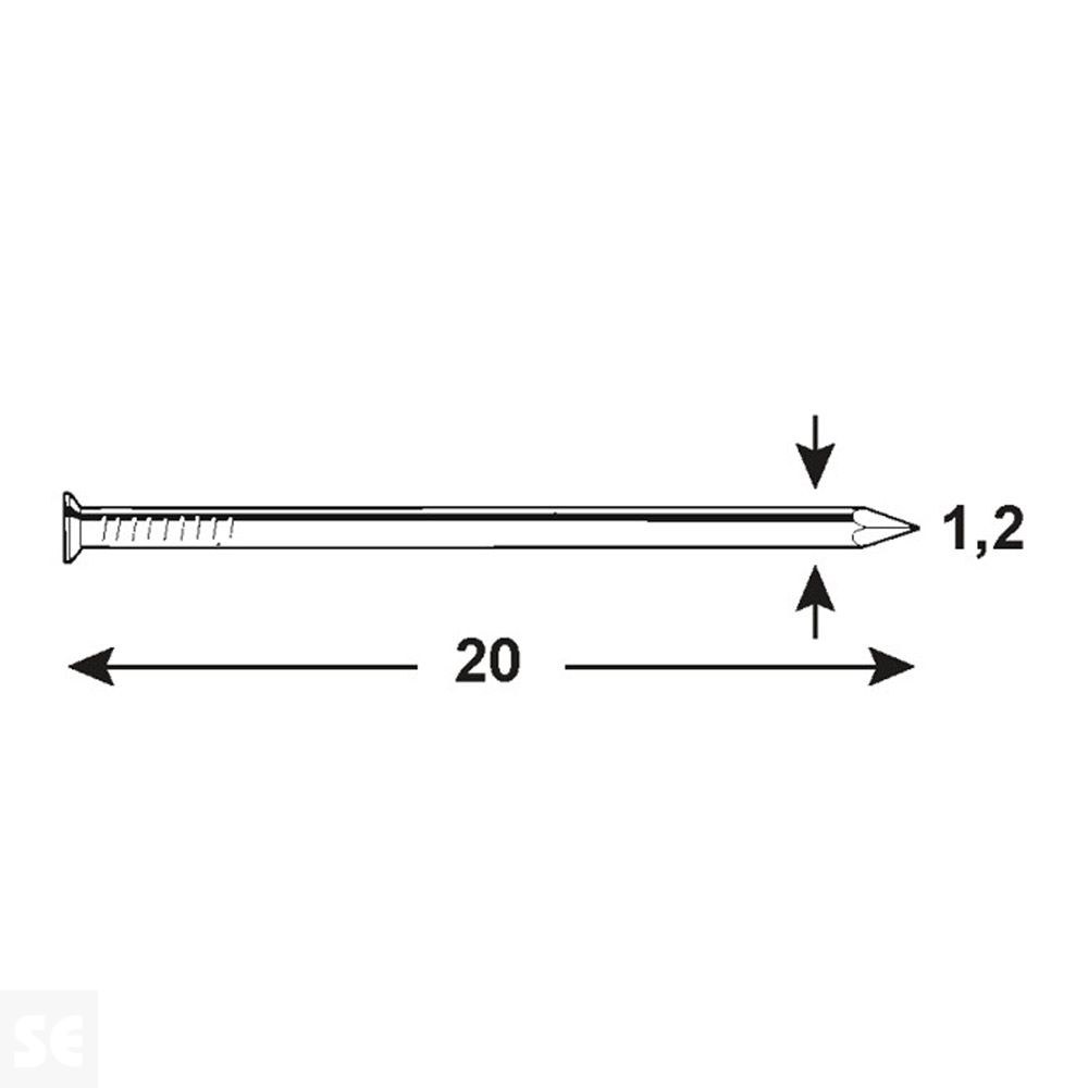 Clavos Metal Cabeza Plana 12x20 mm (90 gramos)