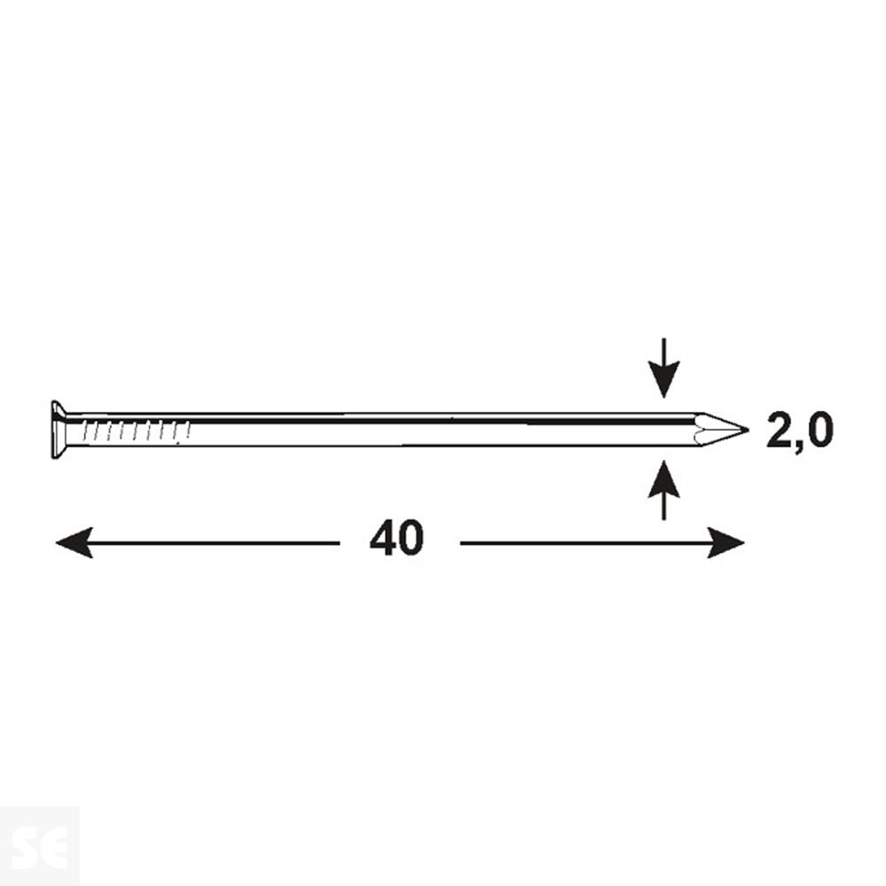 Clavos Metal Cabeza Plana 20x40 mm (130 gramos)