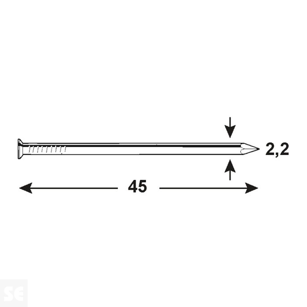 Clavos Metal Cabeza Plana 22x45 mm (130 gramos)