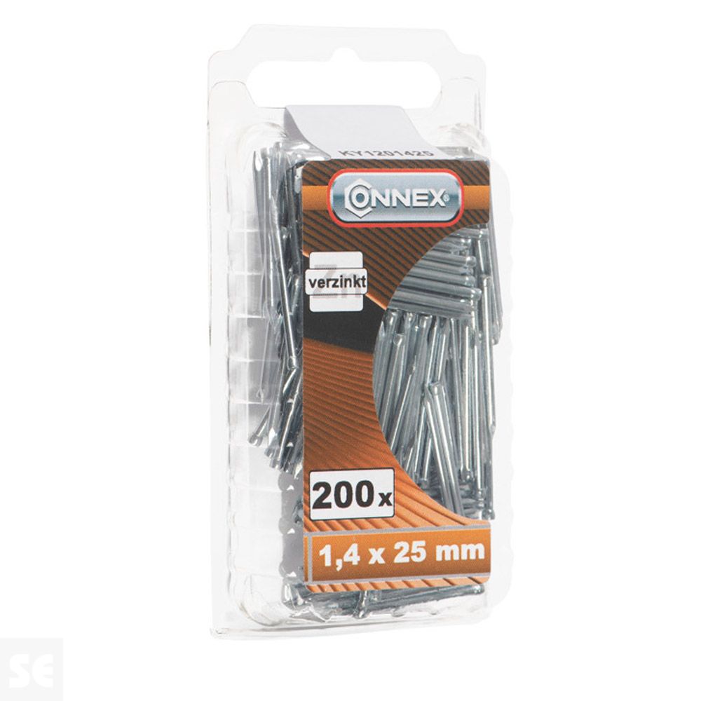 Clavos para Molduras galvanizados 1,4x25mm. (200u.)