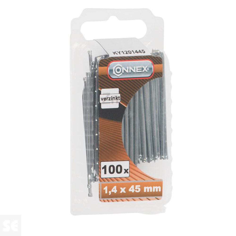 Clavos para Molduras galvanizados 1,4x45mm. (100u.)