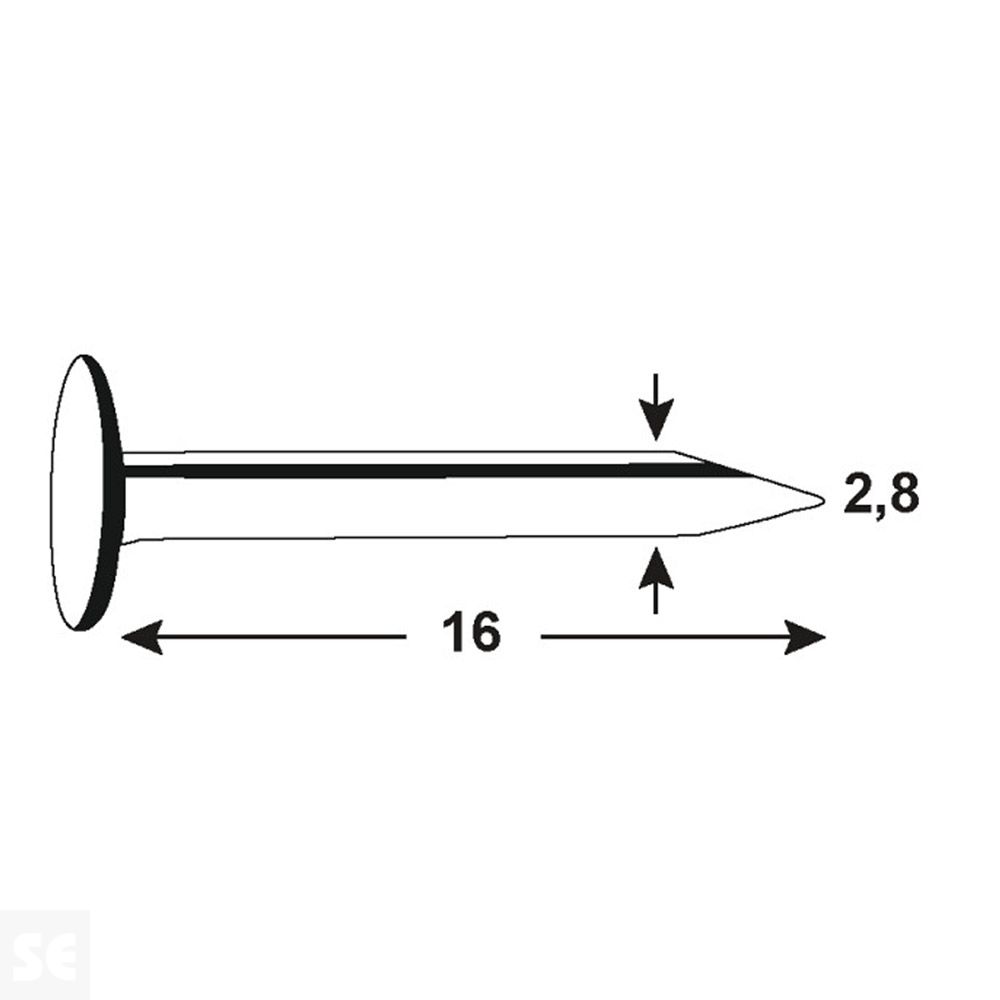 Clavos Aislamiento Cincados 2,8x16mm. 750 Gramos