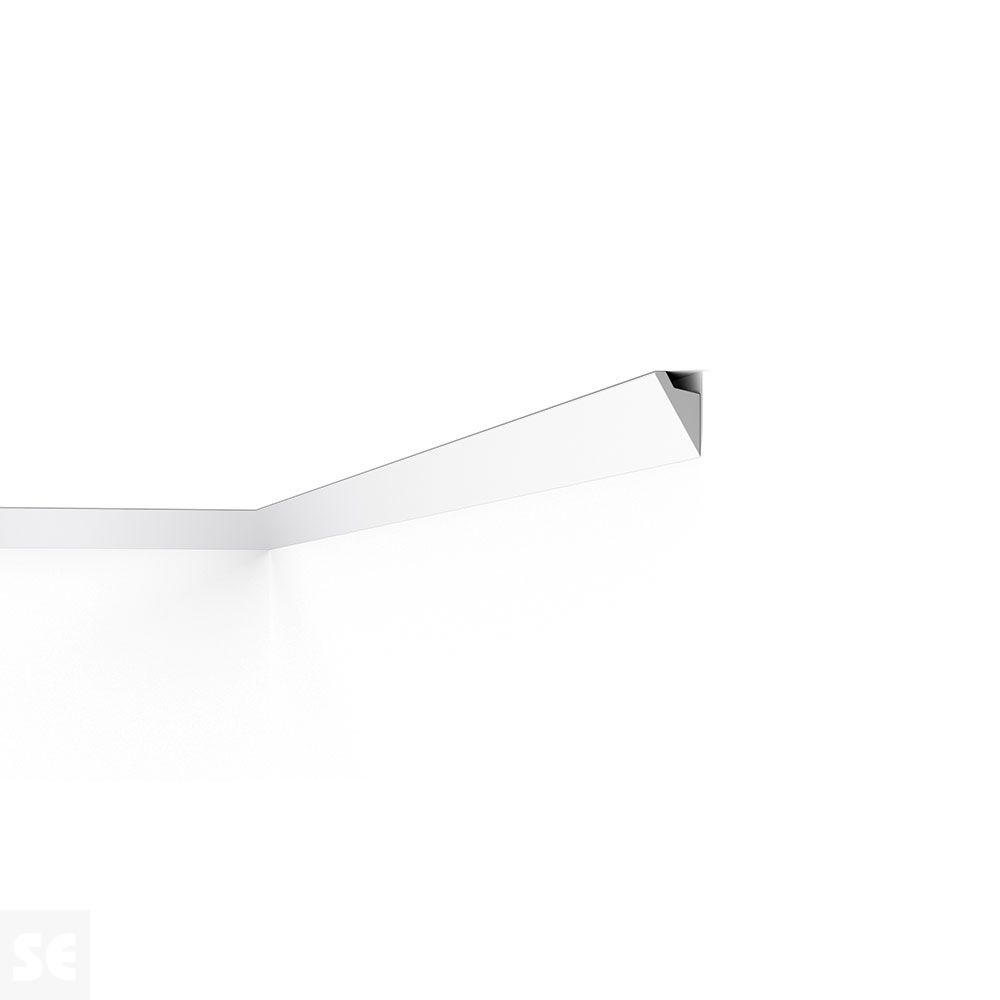 Cornisa / Moldura Techo Poliestireno Luz Indirecta Blanco 60x36x2000 mm