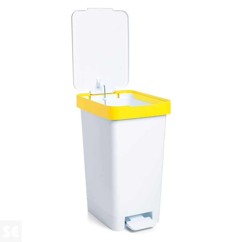 Cubo Basura Pedal Plástico Amarillo 25 l