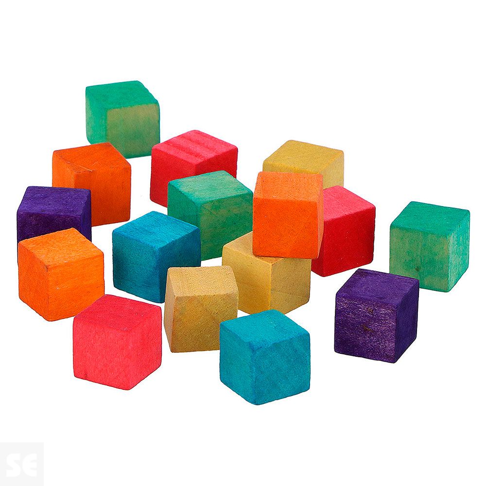 Cubos Madera Colores 12x12x12mm. 72u. 99580