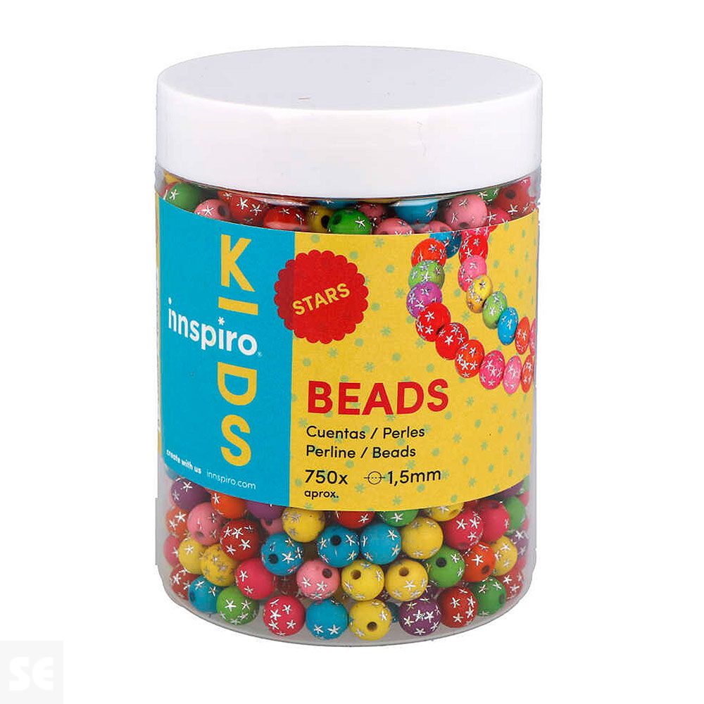 Cuentas Plástico Redondas Estrella Colores Surtidos