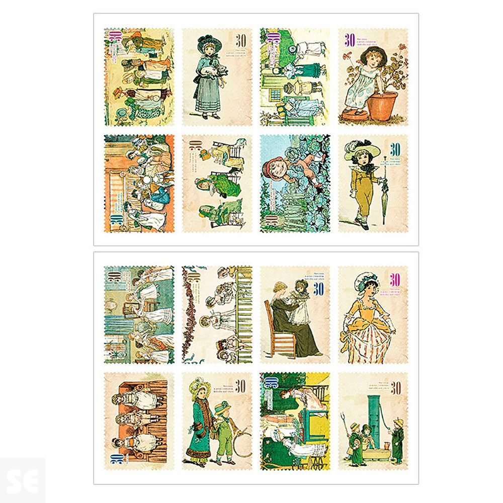 Sellos Papel Adhesivos Little Girl 7x12 cm 2 Hojas