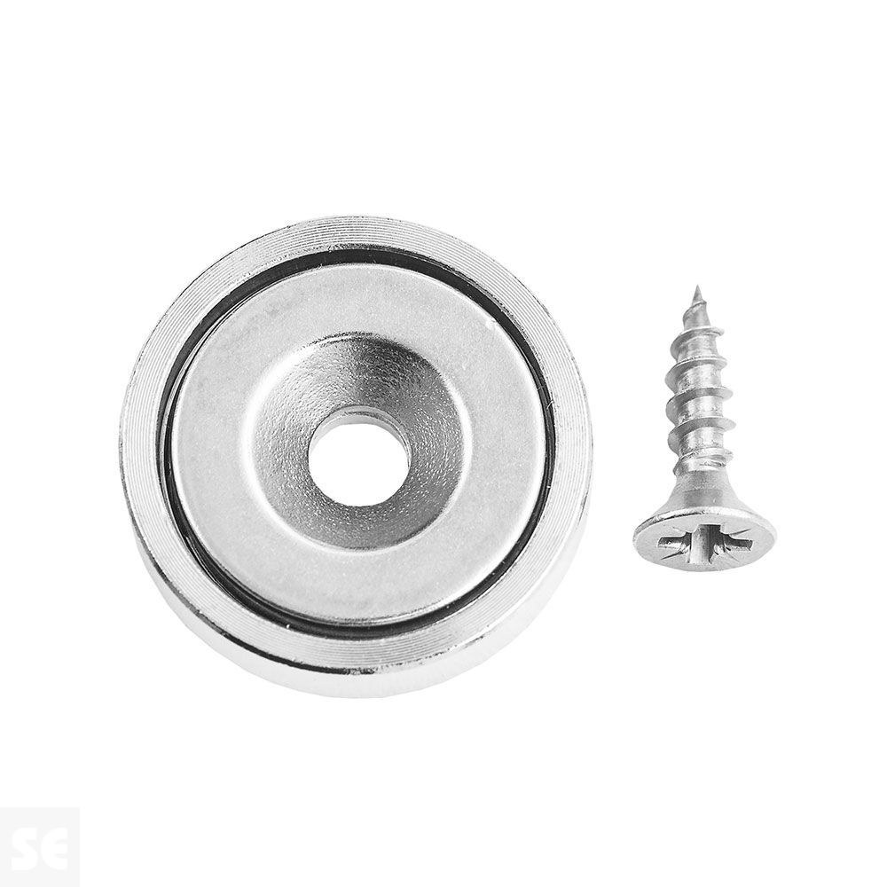 Imán Neodimio con Agujero Redondo 20x6x4,5 mm . Fuerza 10,5 kg (1u.)
