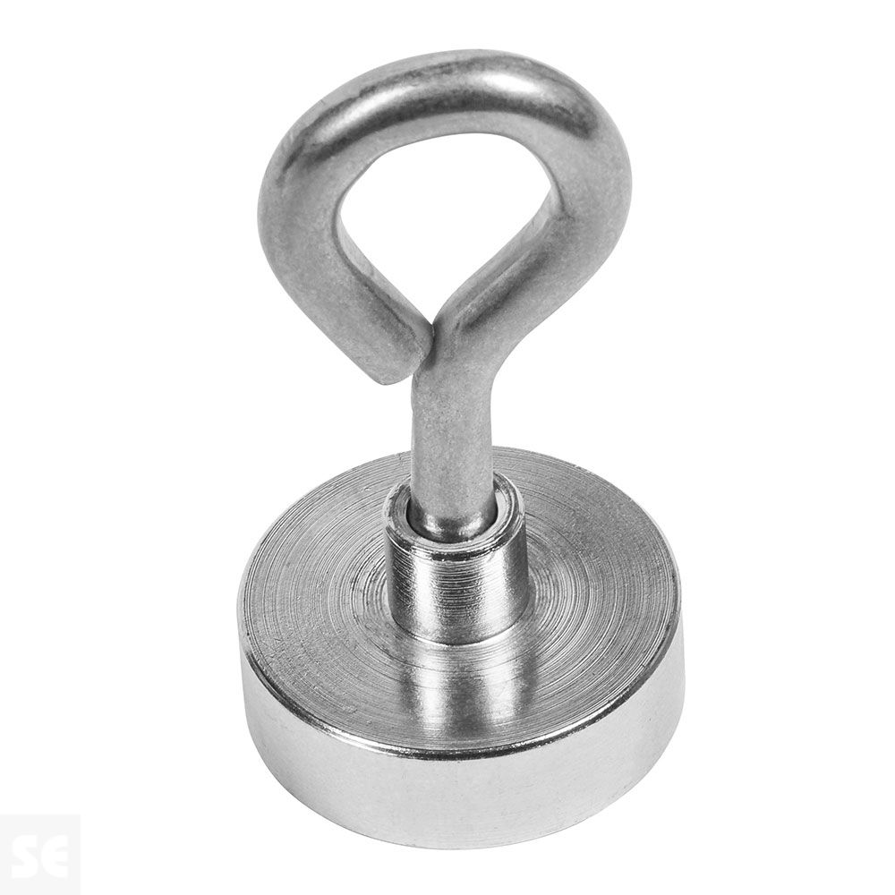 Imán Neodimio con Gancho Cerrado M5 diámetro 25 mm. Fuerza 21 kg (1u.) | Servei Estació