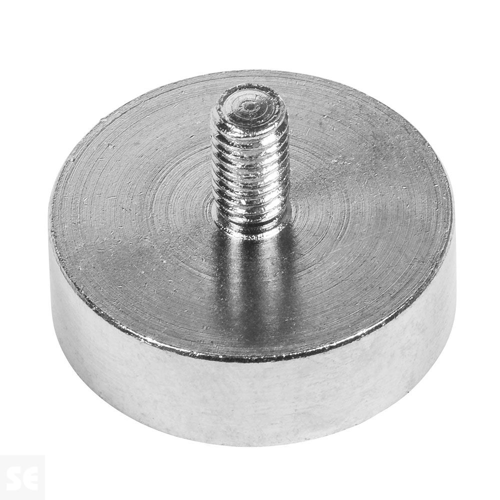 Imán Neodimio Rosca M5. Diámetro 25 mm. Fuerza 22 kg (1u.) | Servei Estació