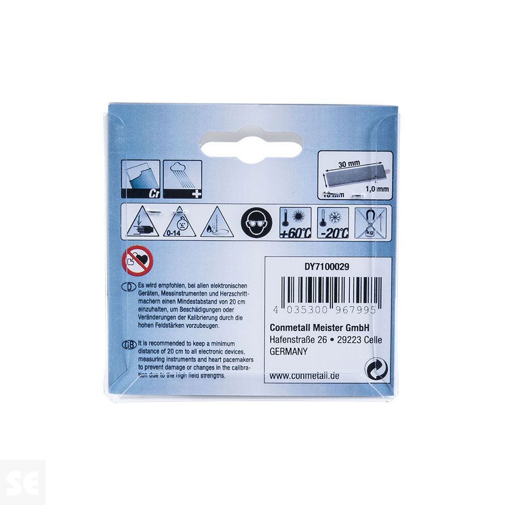 Imán Neodimio Autoadhesivo 30x10x1 mm (5u.) Fuerza 1 kg | Servei Estació
