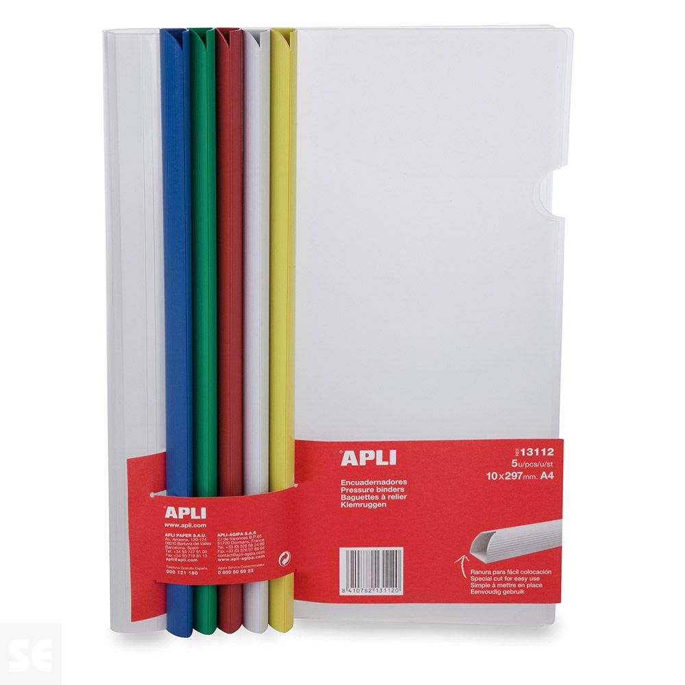 Encuadernadores 10 mm Colores Surtidos 5 uds. + Fundas