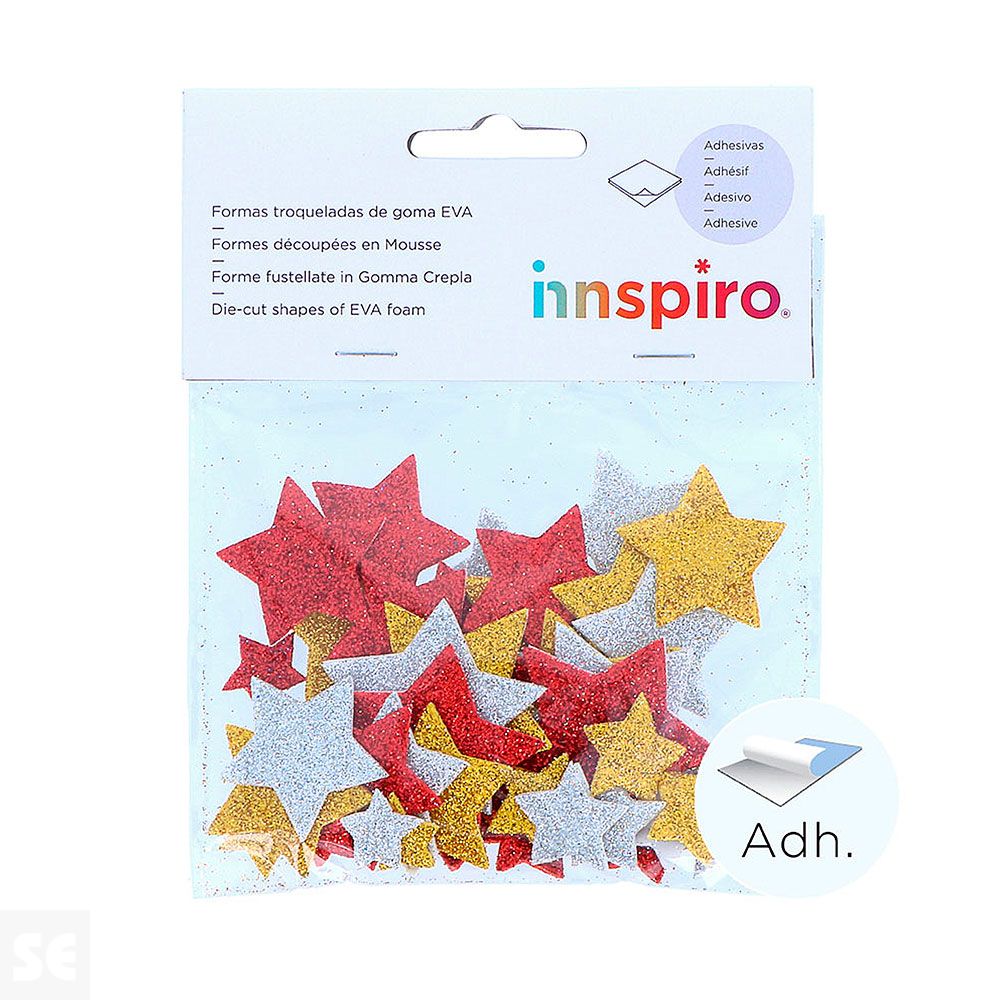Estrellas de Goma Eva Adhesiva 47, 35, 22 y 17mm. 32u. 98612